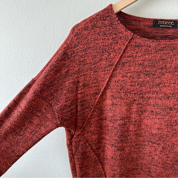 Renee C Burnt/Rustic Orange/Red Cozy 3/4 Sleeve Top Size Medium - Picture 4 of 11